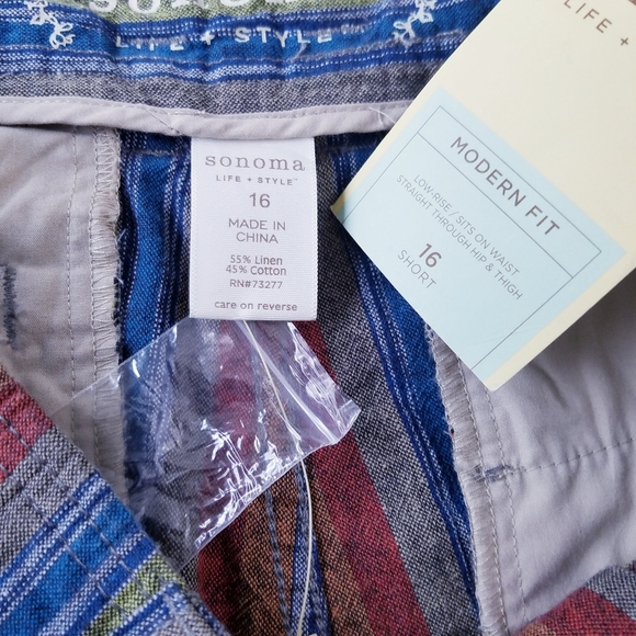 Sonoma Modern Fit Cotton/Linen Shorts Sz 16 NWT - Picture 8 of 8
